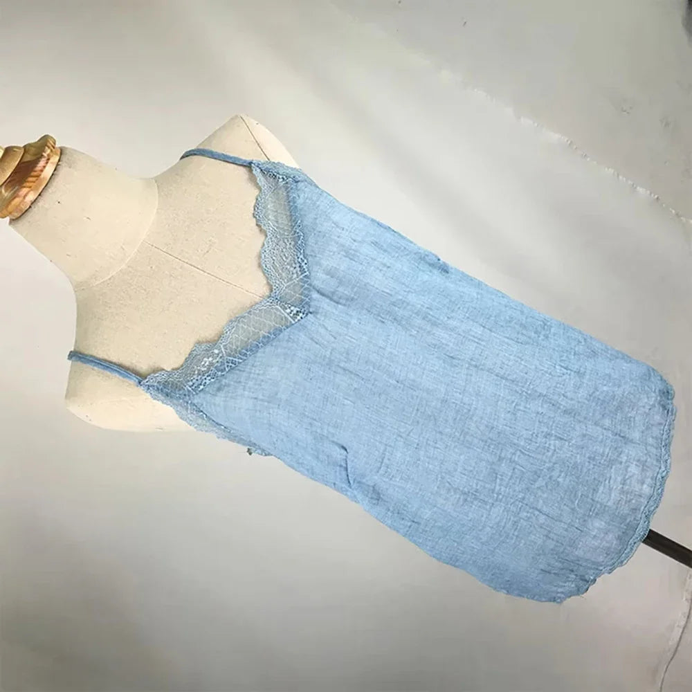 Backless Sling Sleeveless Blouse French Lace Camisole