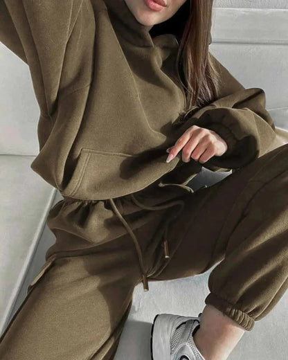 Loose hoodie tracksuit set