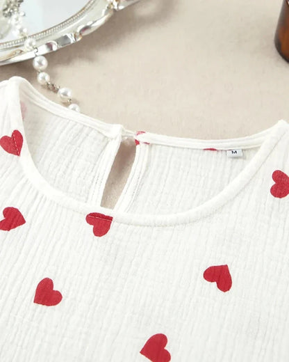 Long heart-patterned camisole nightgown