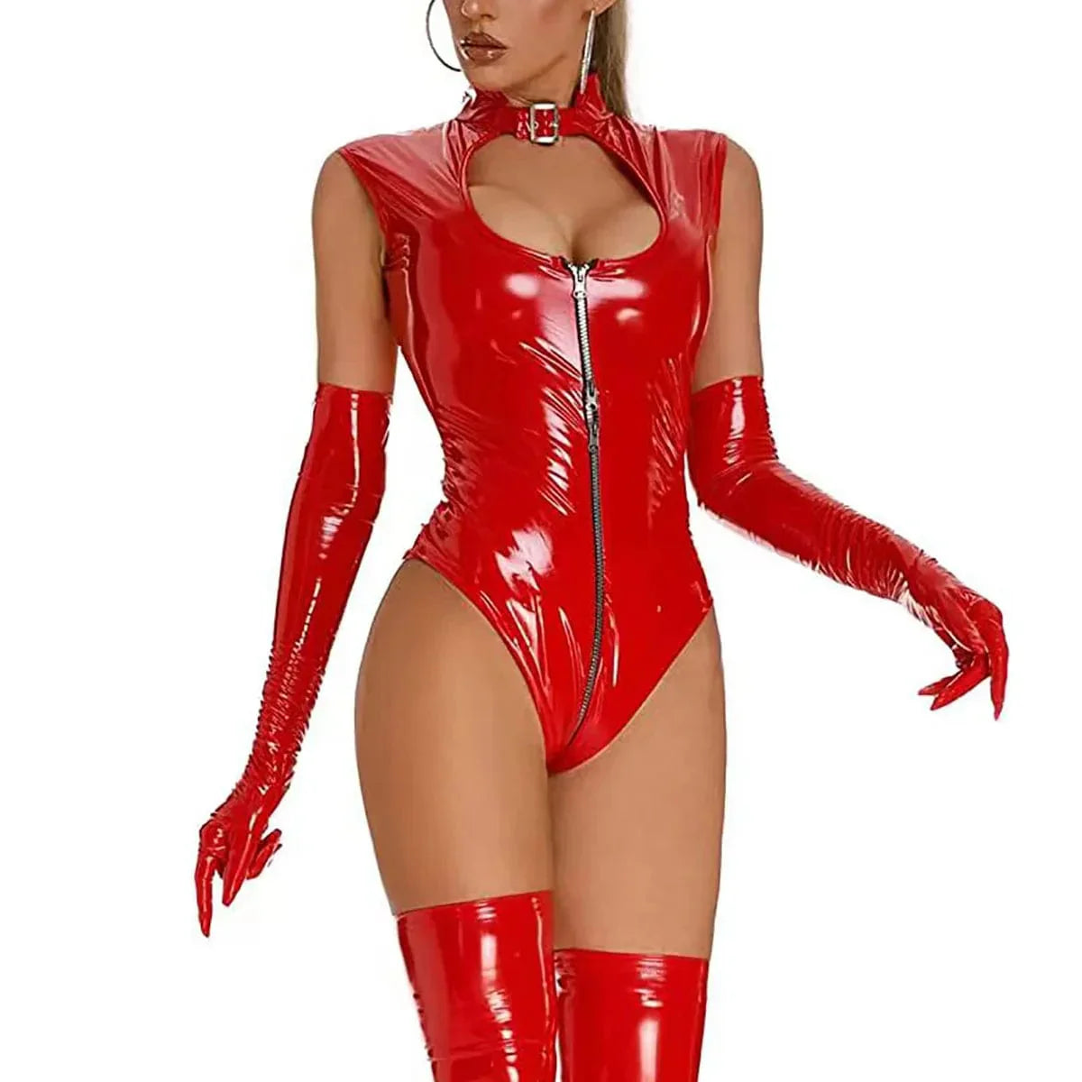 Latex body with a front zip