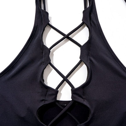 Front-tied one-piece swimsuit