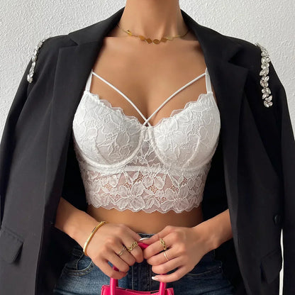 Lace bra with adjustable straps