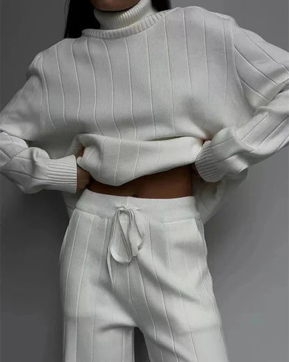 Comfortable Long Loungewear Set with Turtleneck