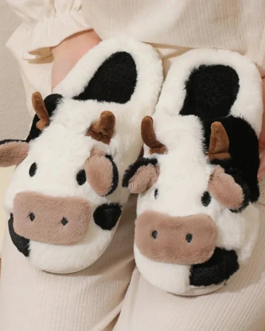 Fluffy Cow Slippers