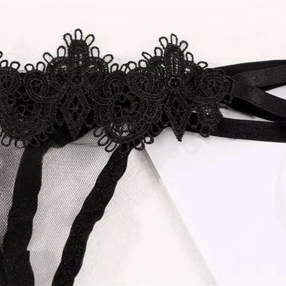 A set of lingerie made from sheer material.