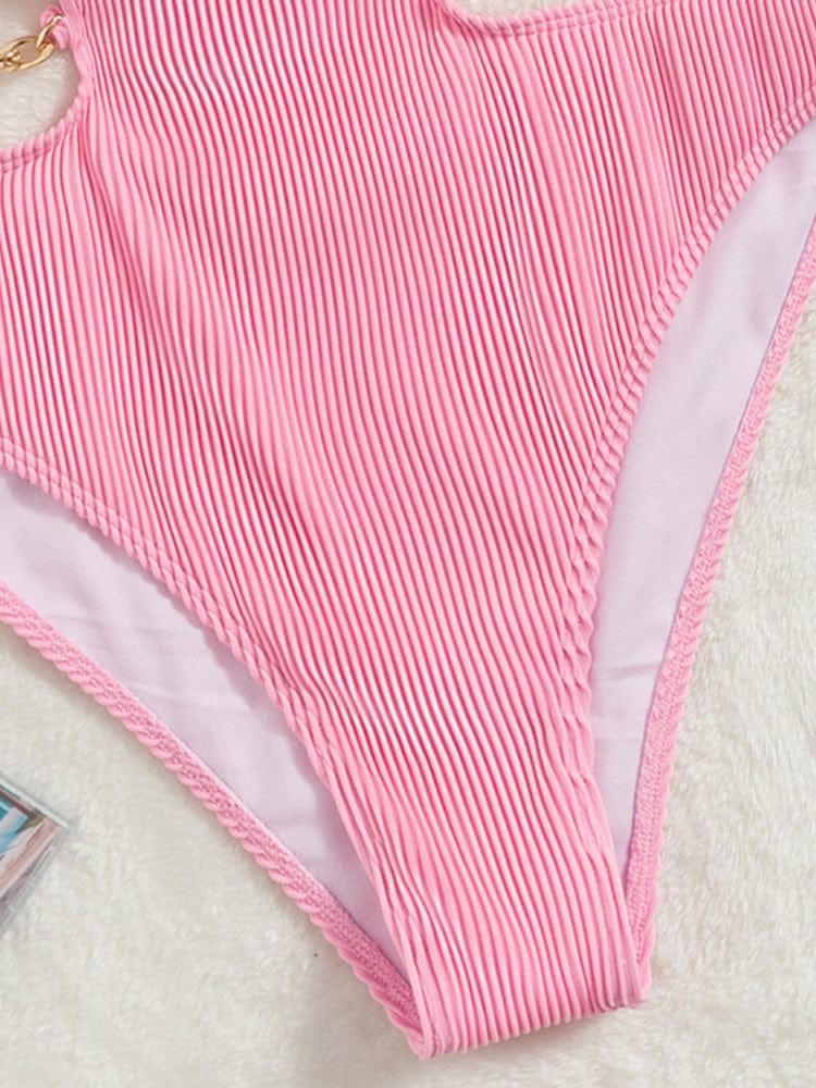 One-piece swimsuit with cut-outs at the waist