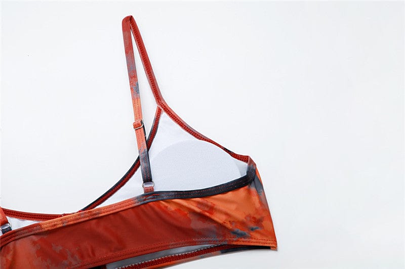 Two-piece swimsuit with adjustable straps