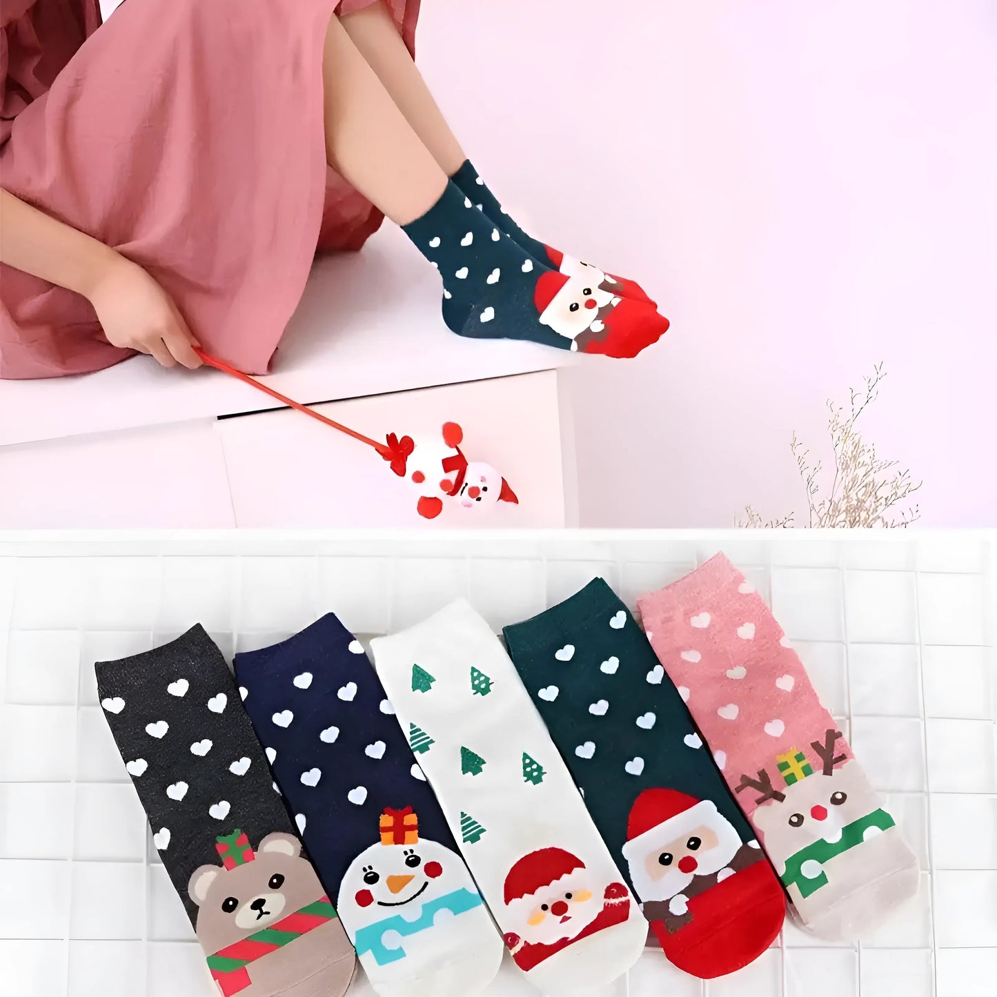  Ankle Socks with Festive Patterns