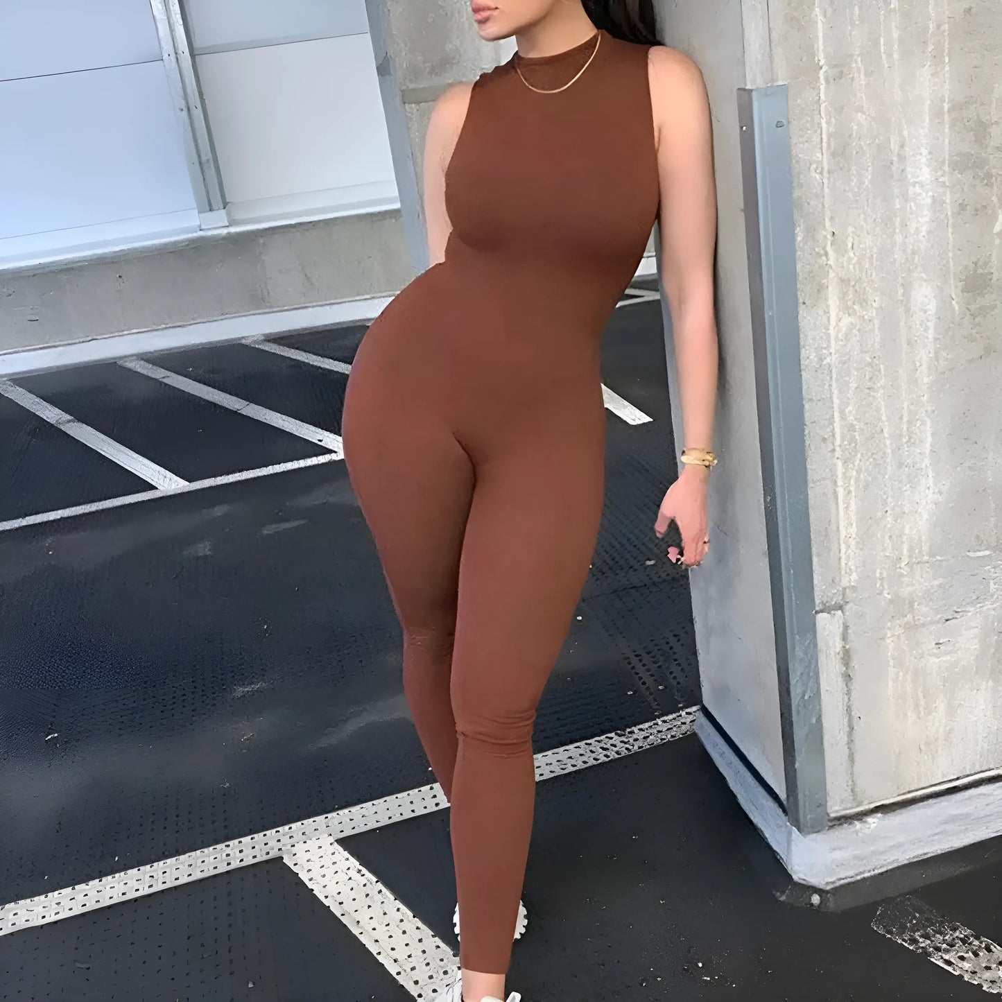 Auburn One-Piece Sports Outfit with High Neck