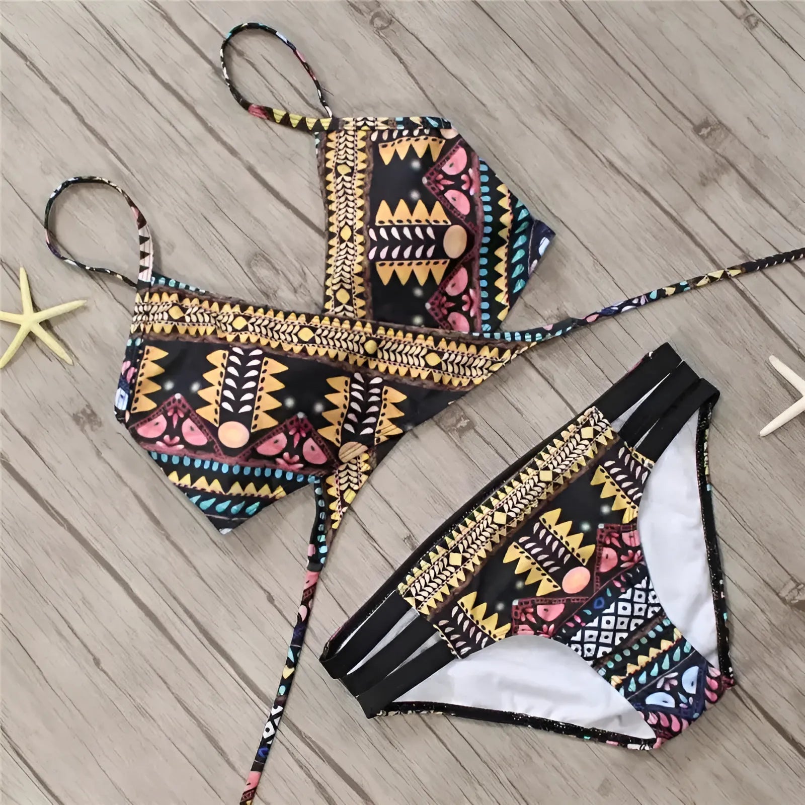  Aztec Print Two-Piece Bikini Set