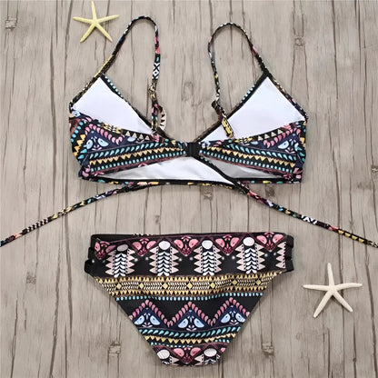  Aztec Print Two-Piece Bikini Set