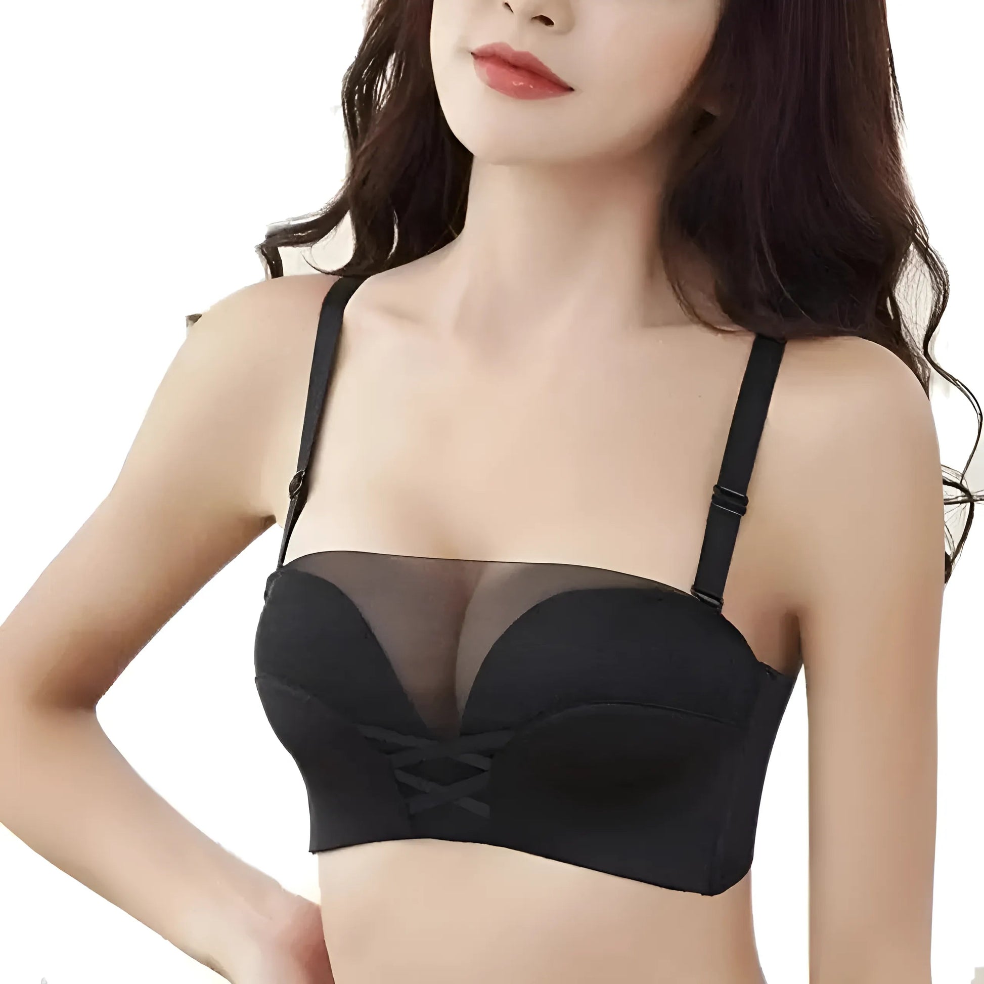  Bardot Bra with Mesh Detail