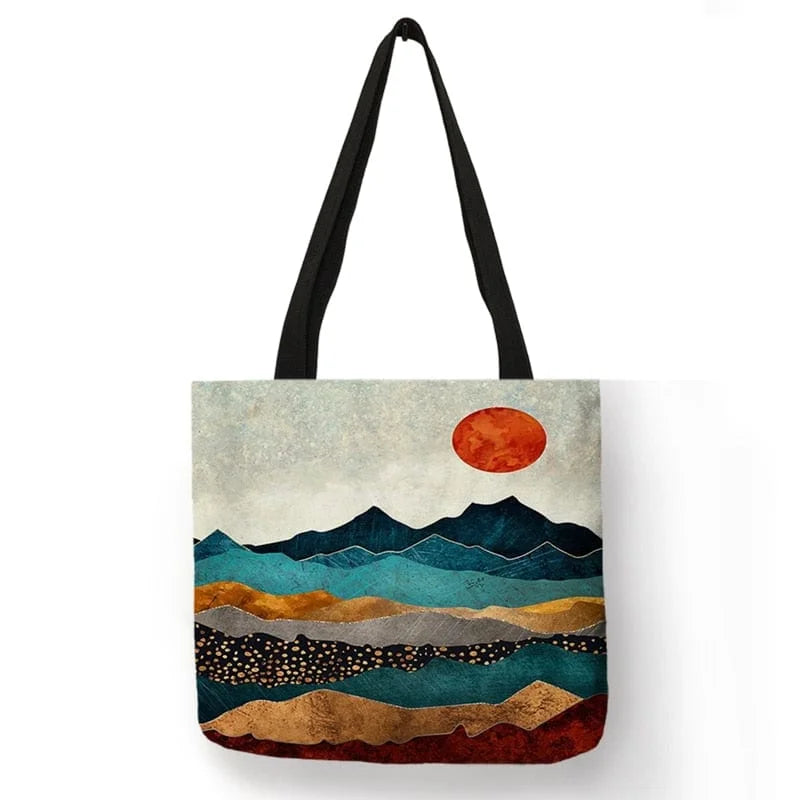 Beach bag with printed images - grey / m