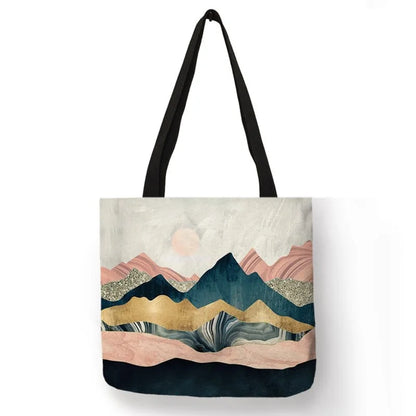 Beach bag with printed images - pink / m