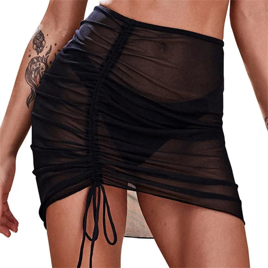 Beach pareo skirt - black / s