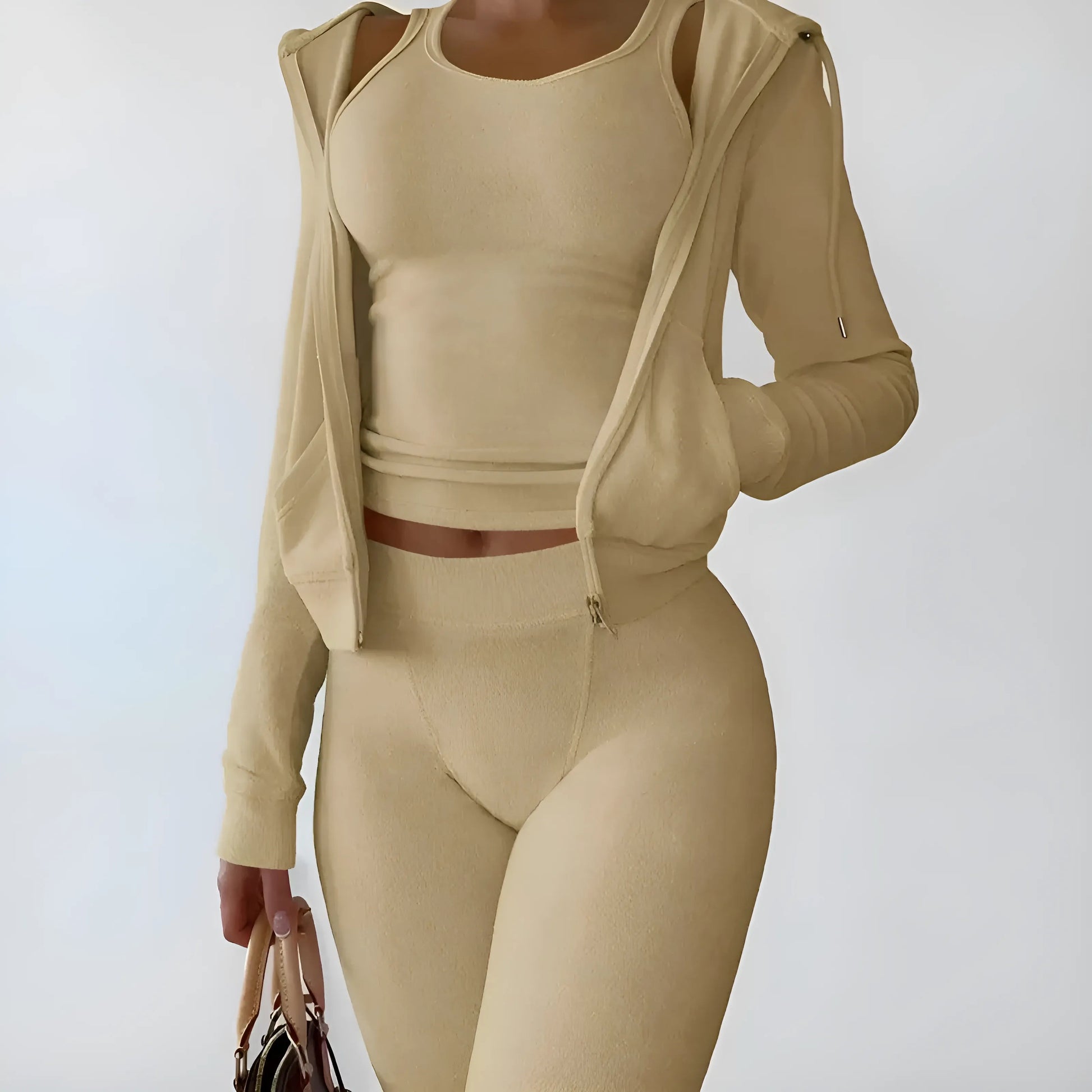 Beige 3-Piece Sports Set