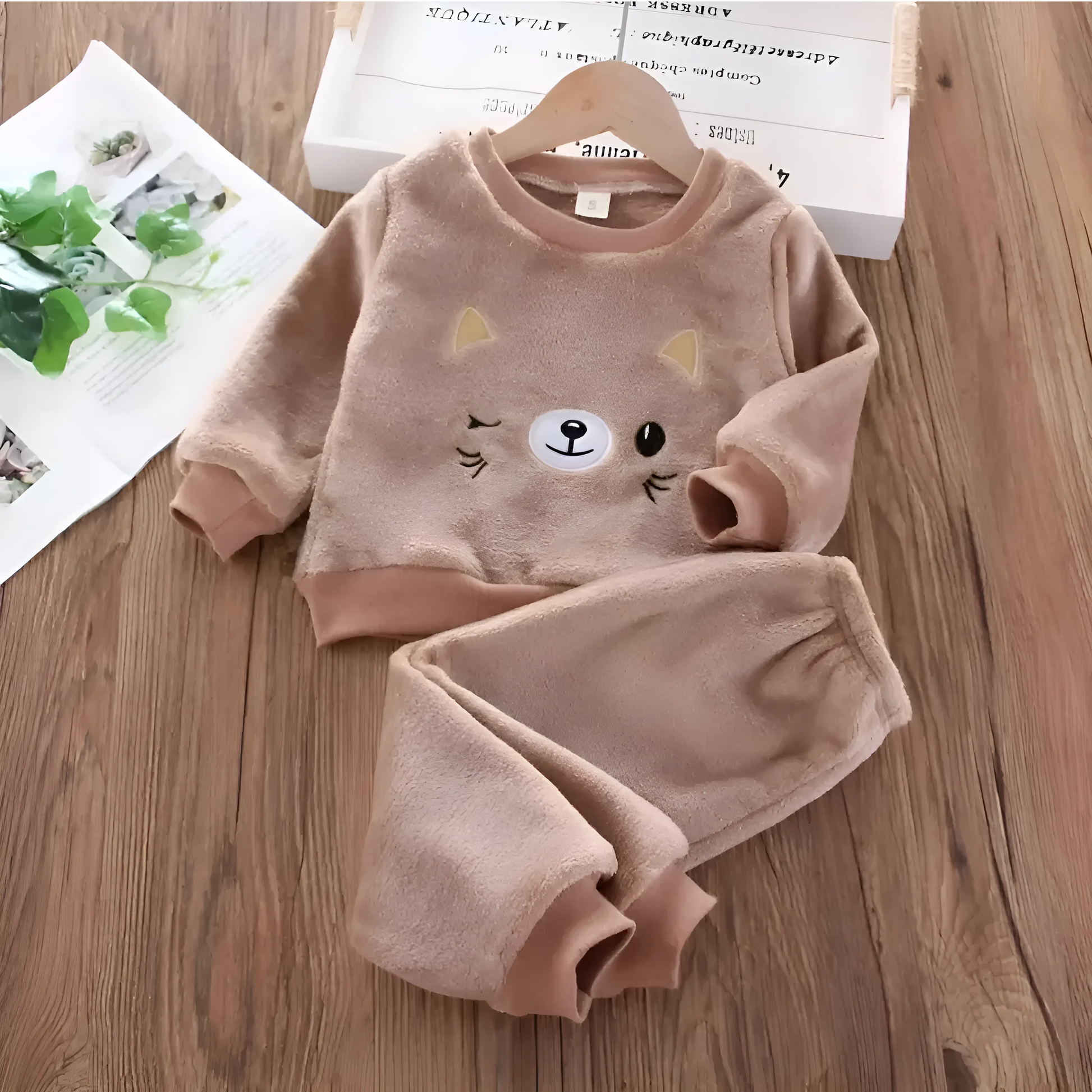 Beige Children's Plush Pyjamas