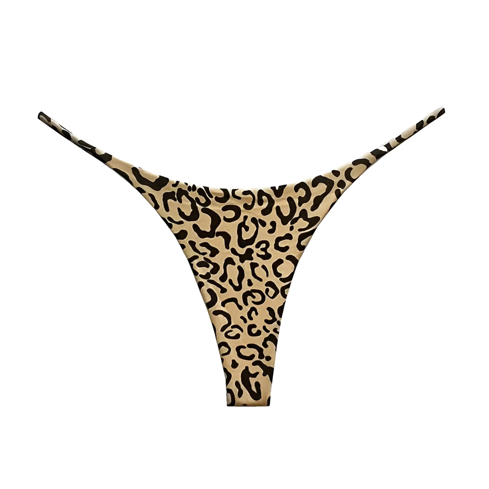 Beige Cut-Out Leopard Print Strings