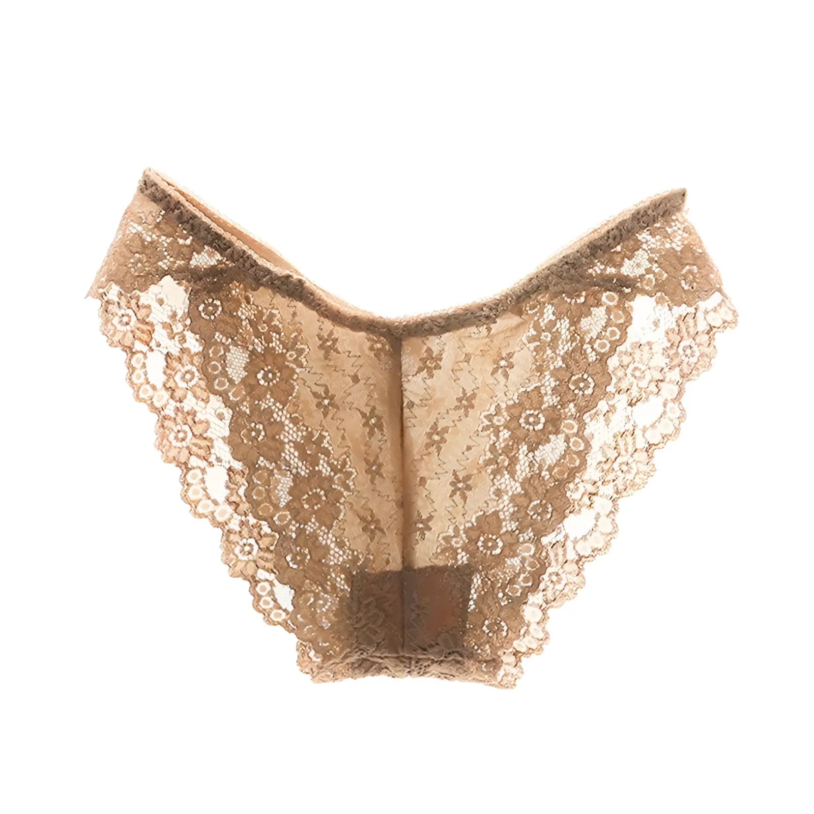 Beige Elegant Lace Briefs