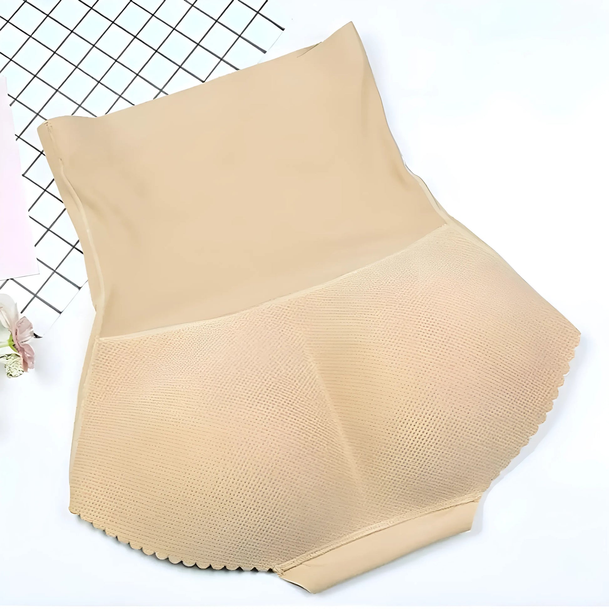 Beige High-Waisted Push-Up Briefs