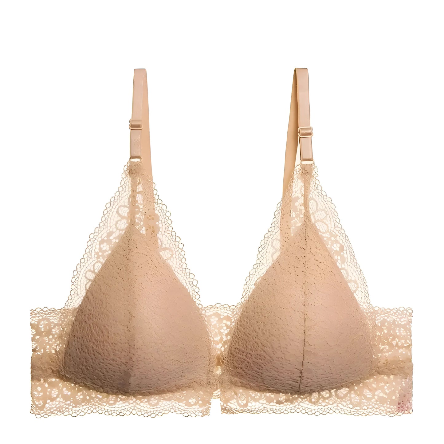 Beige Lace Bralette Bra