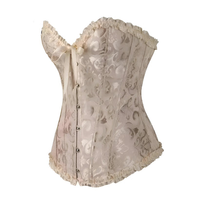 Beige Lace Corset with Ties