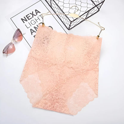 Beige Lace High-Waisted Knickers