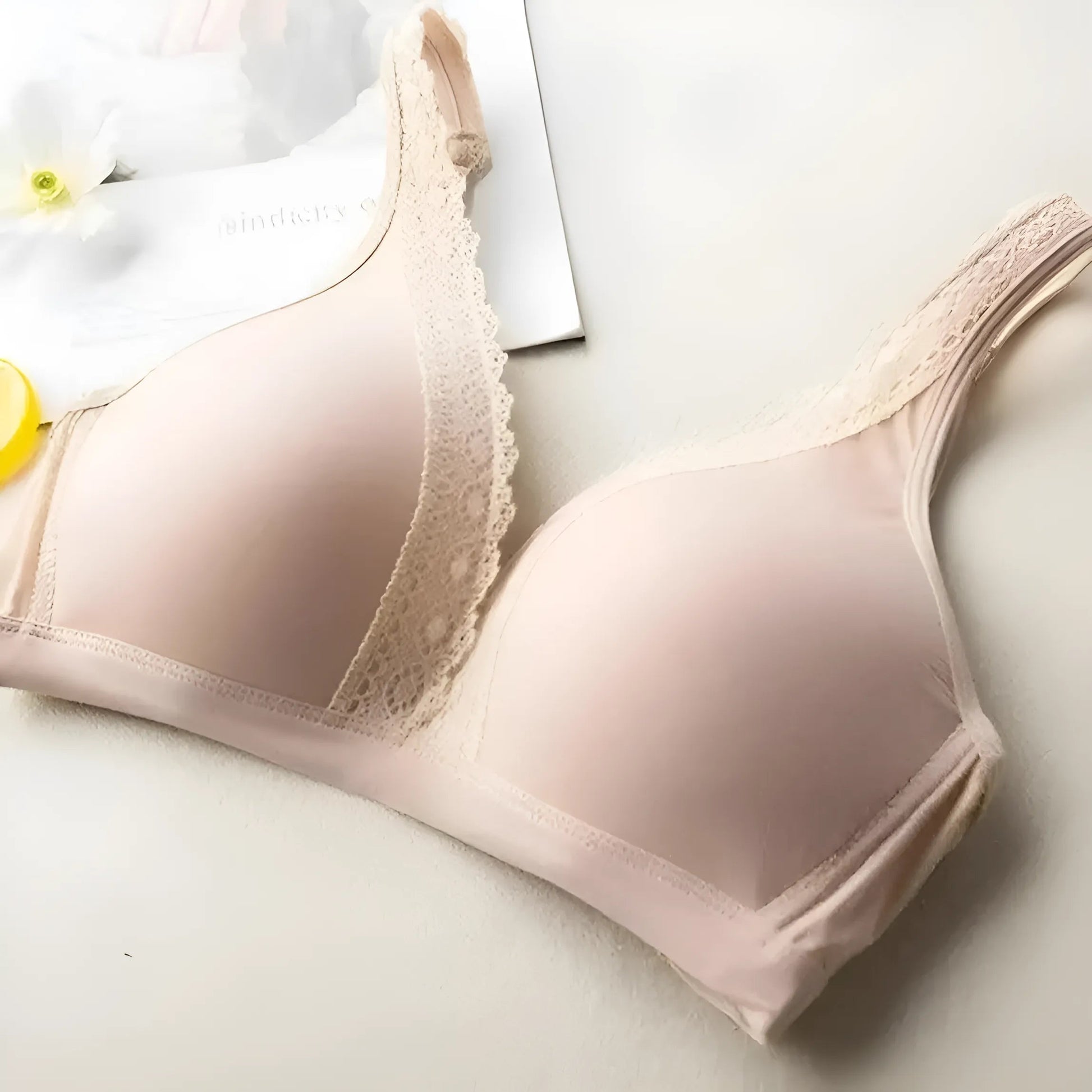 Beige Lace Triangle Cup Bra