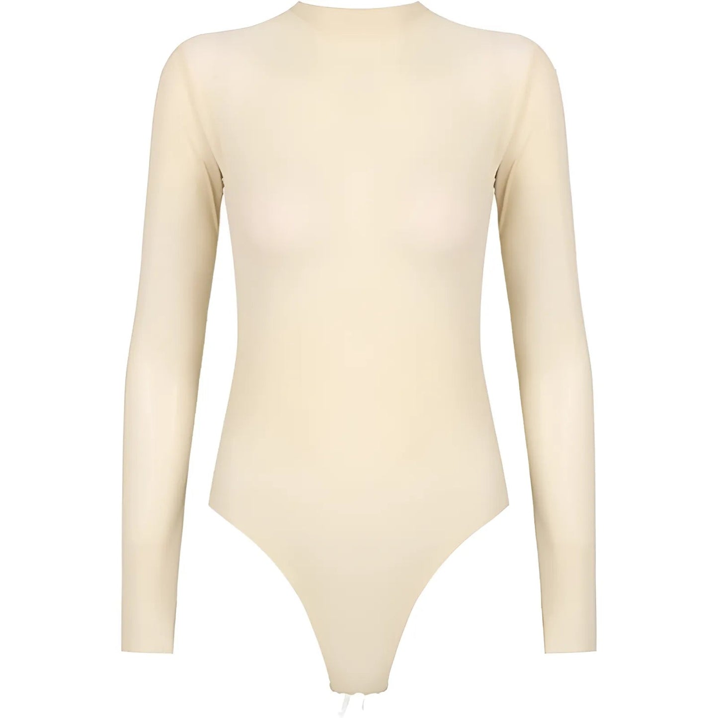 Beige Long Sleeve Mesh Body