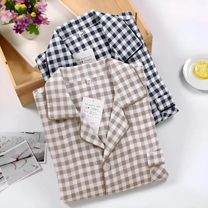 Beige Men's Checked Pyjamas