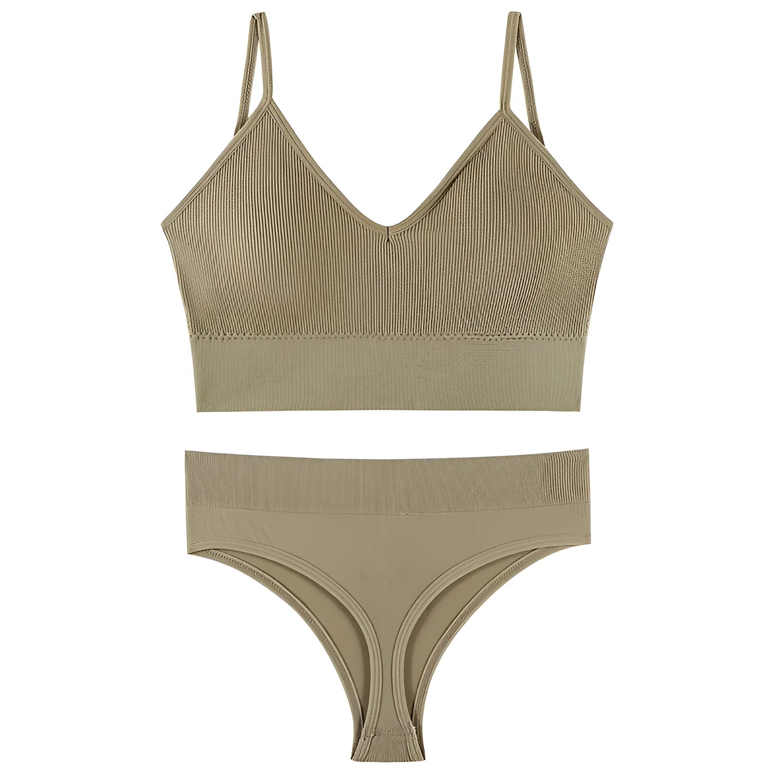 Beige Seamless Lingerie Set