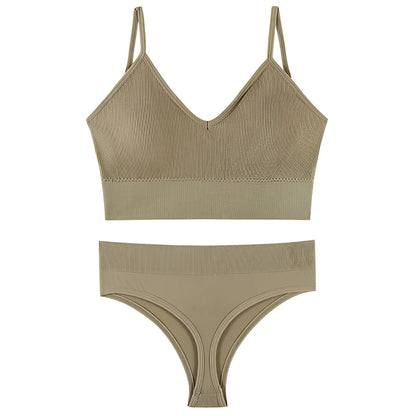 Beige Seamless Lingerie Set