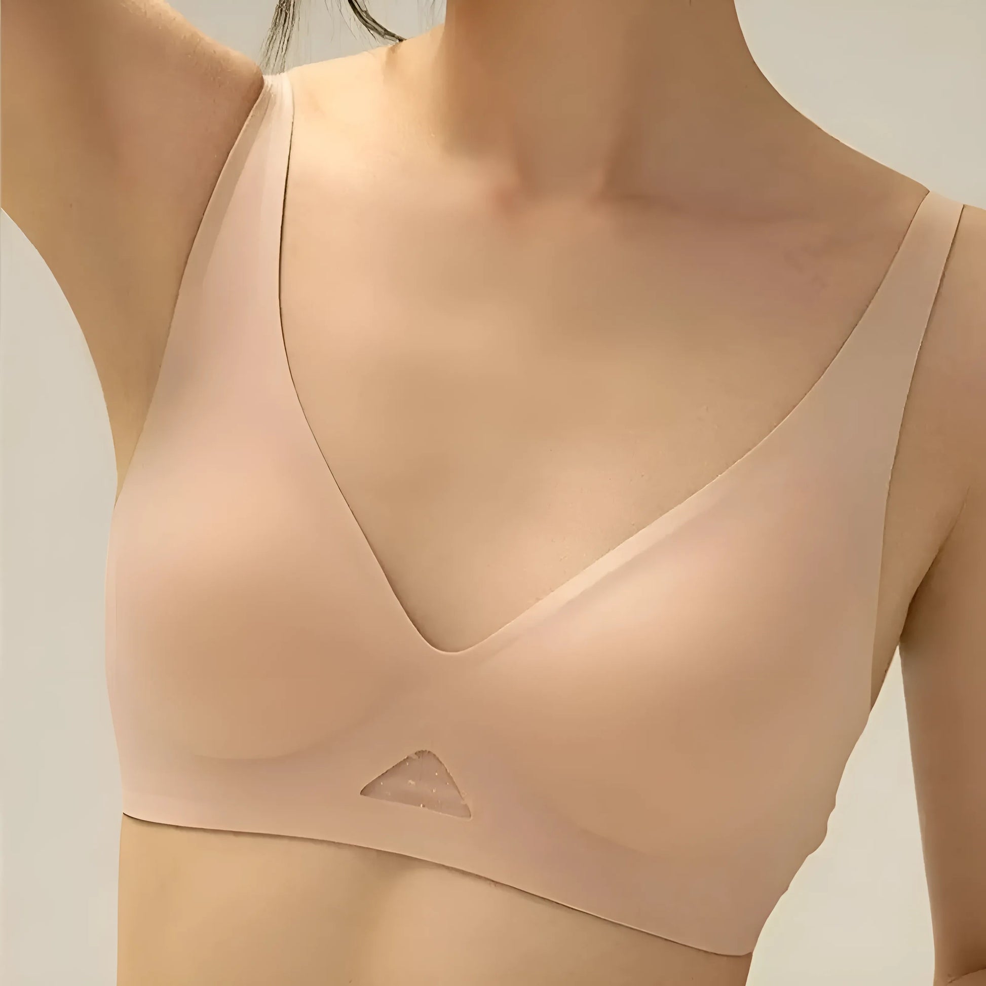 Beige Seamless Triangle Cup Bra