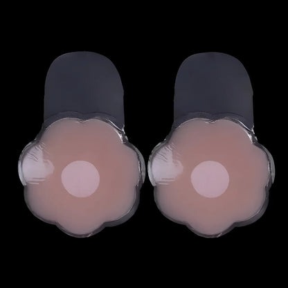 Beige Silicone Nipple Covers with Uplifting Adhesive Pads