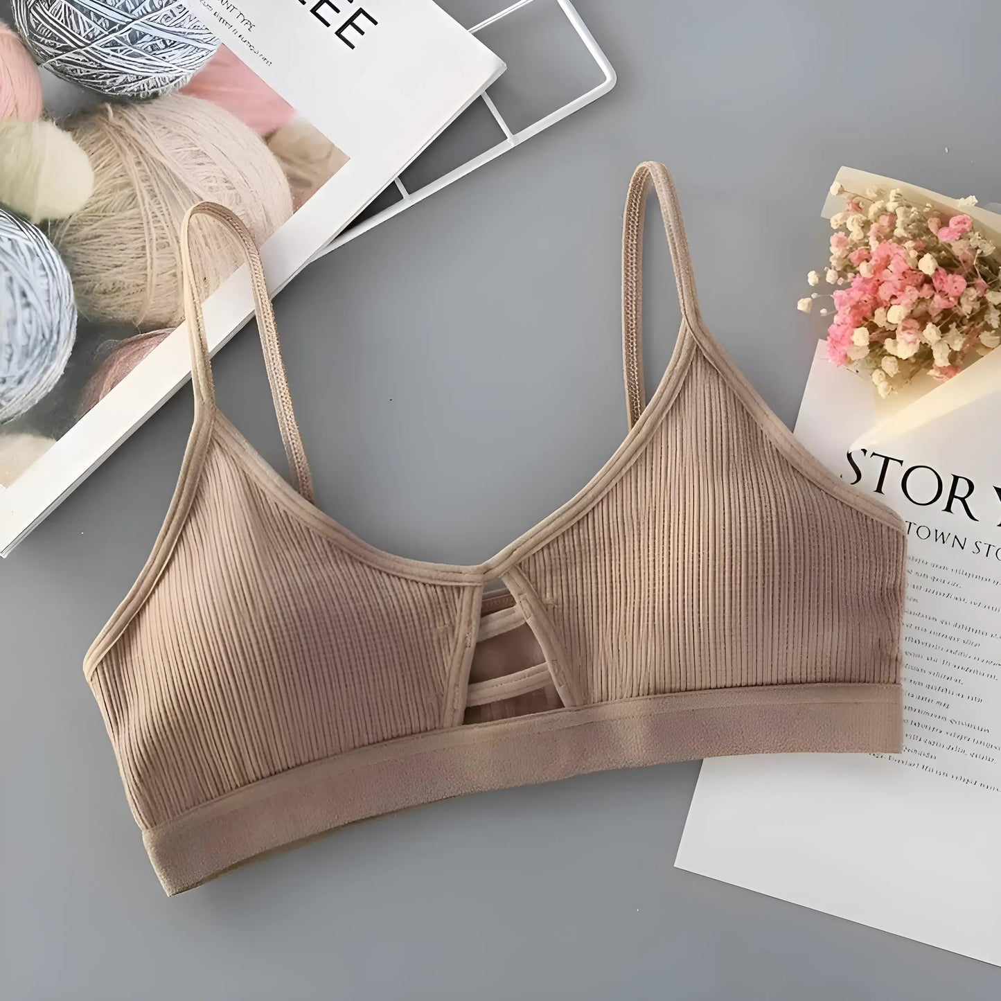 Beige Simple Cut Bralette