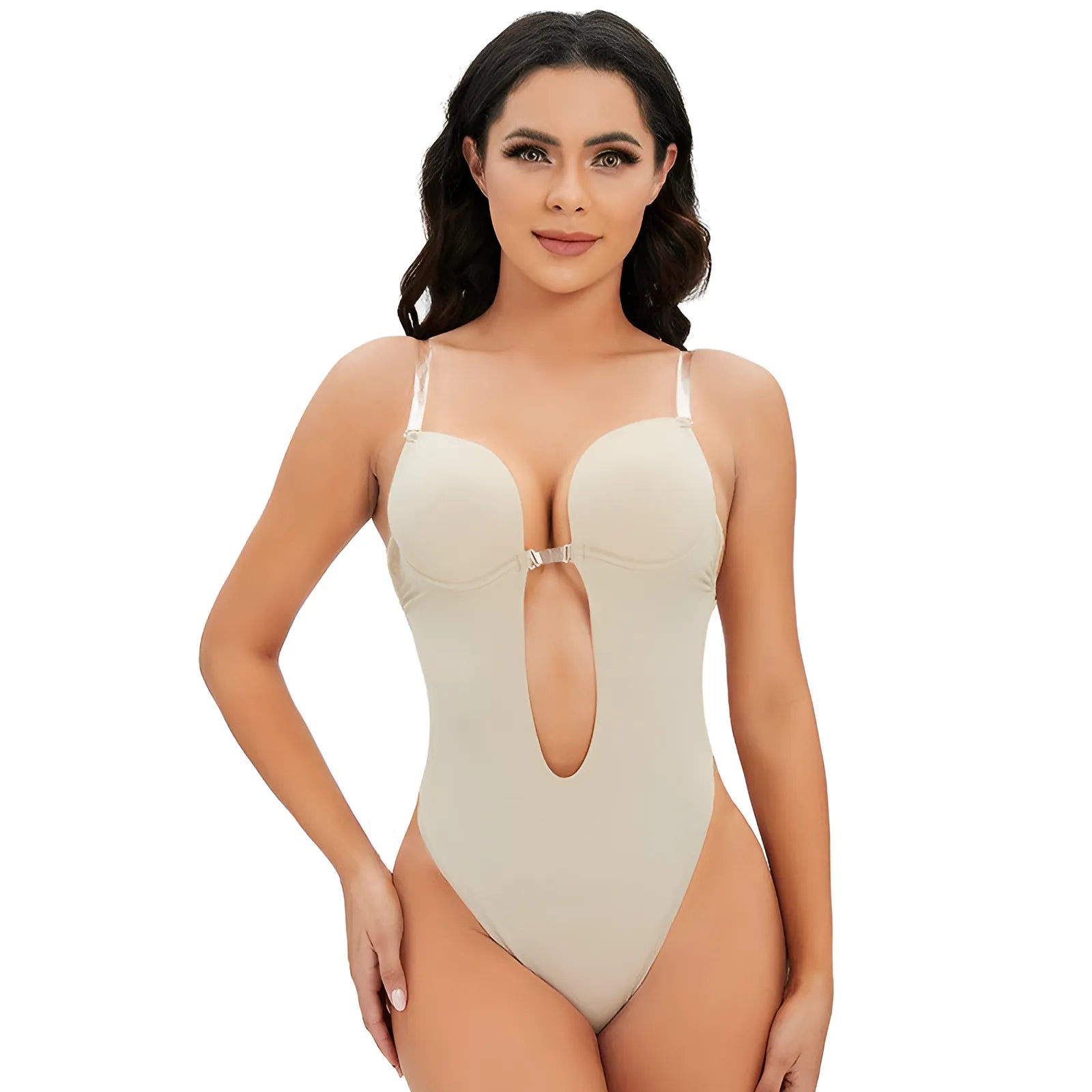 Beige Slimming Body Shaper with Push-Up Effect