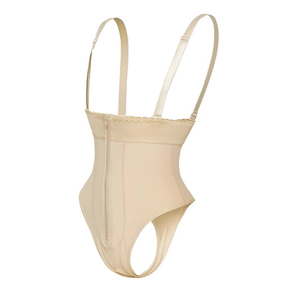 Beige Slimming Briefs with Zip