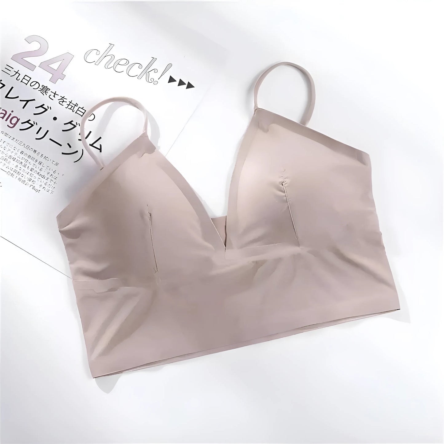 Beige Smooth Bra with Low Rise