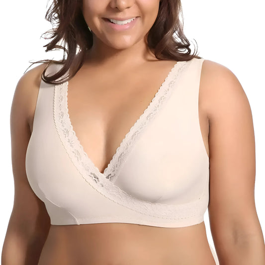 Beige Soft Bra in Larger Sizes