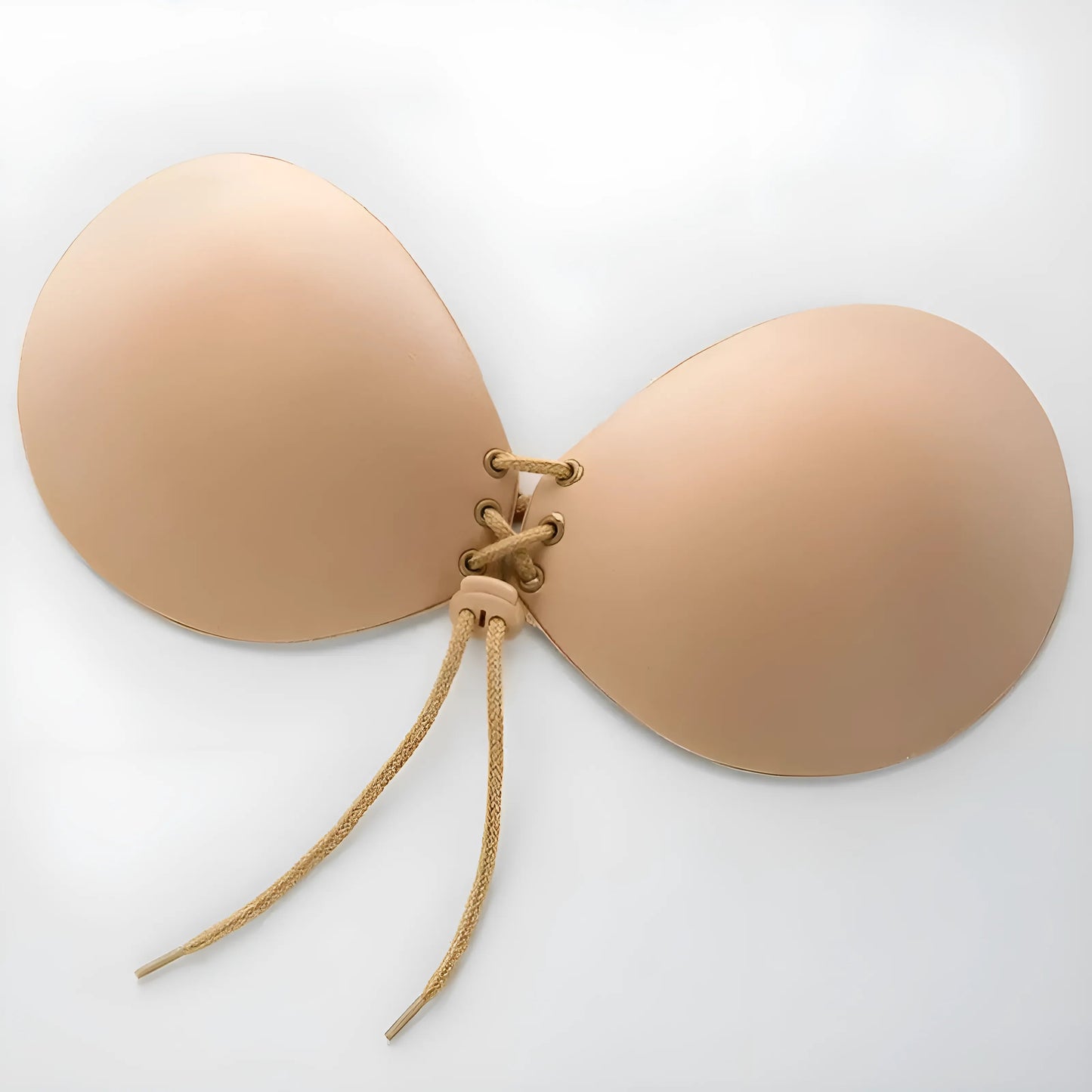 Beige Stick on Round Bra with Adjustable Straps