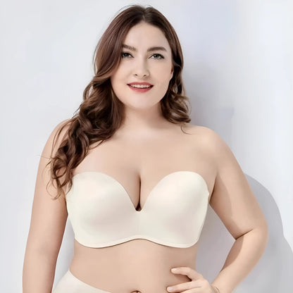 Beige Strapless Bra in Larger Sizes