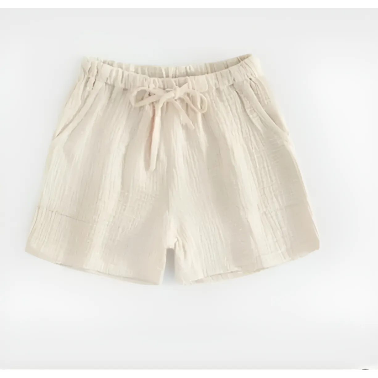 Beige Tied Sleep Shorts