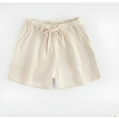 Beige Tied Sleep Shorts