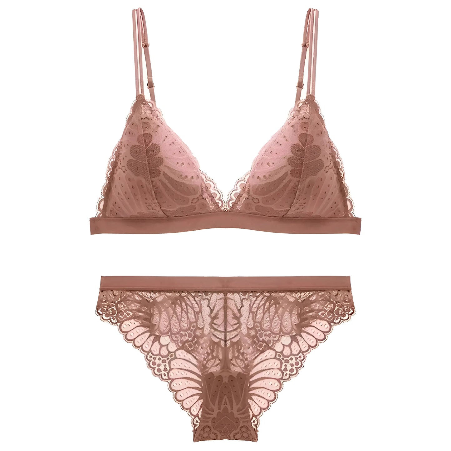 Beige Women's Lace Lingerie Set