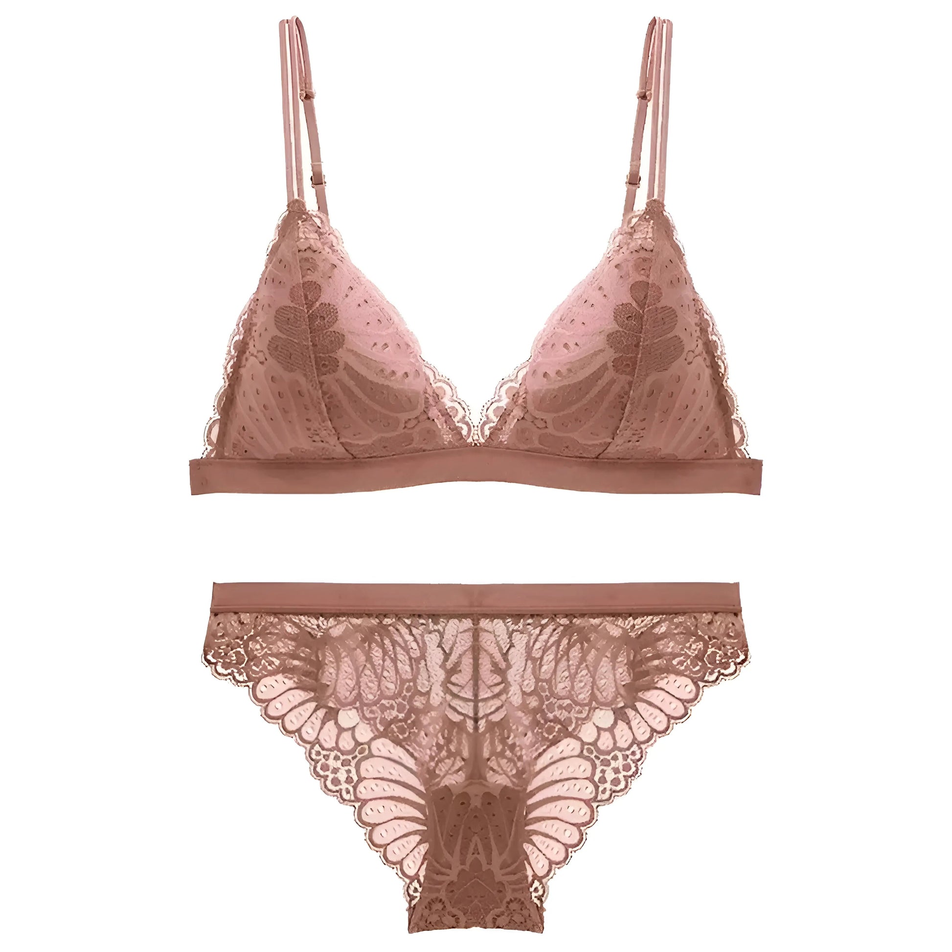 Beige Women's Lace Lingerie Set