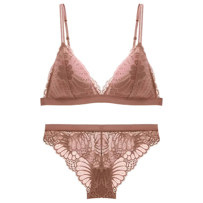 Beige Women's Lace Lingerie Set