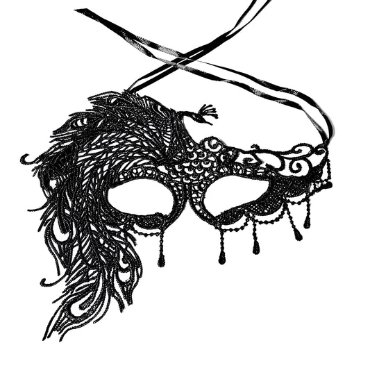 Black Asymmetrical Lace Mask