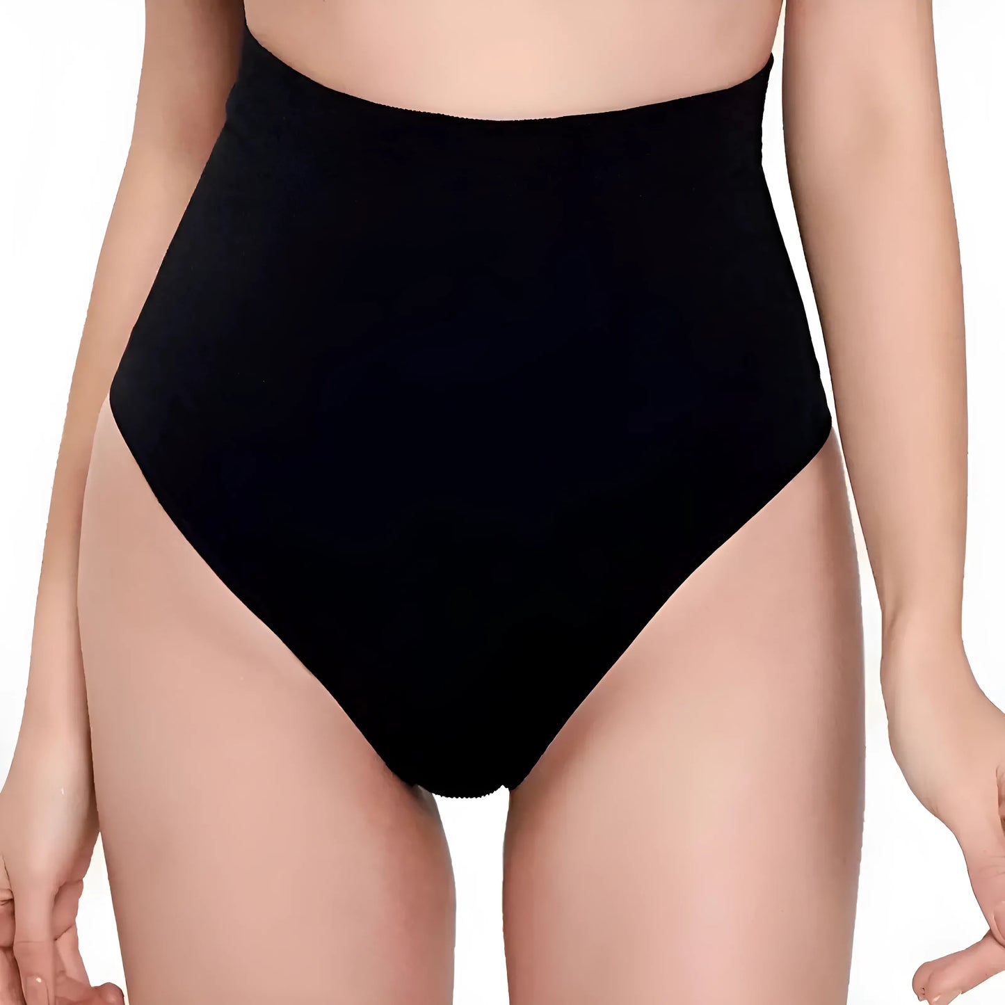 Black Breathable High-Waisted Shaping Briefs