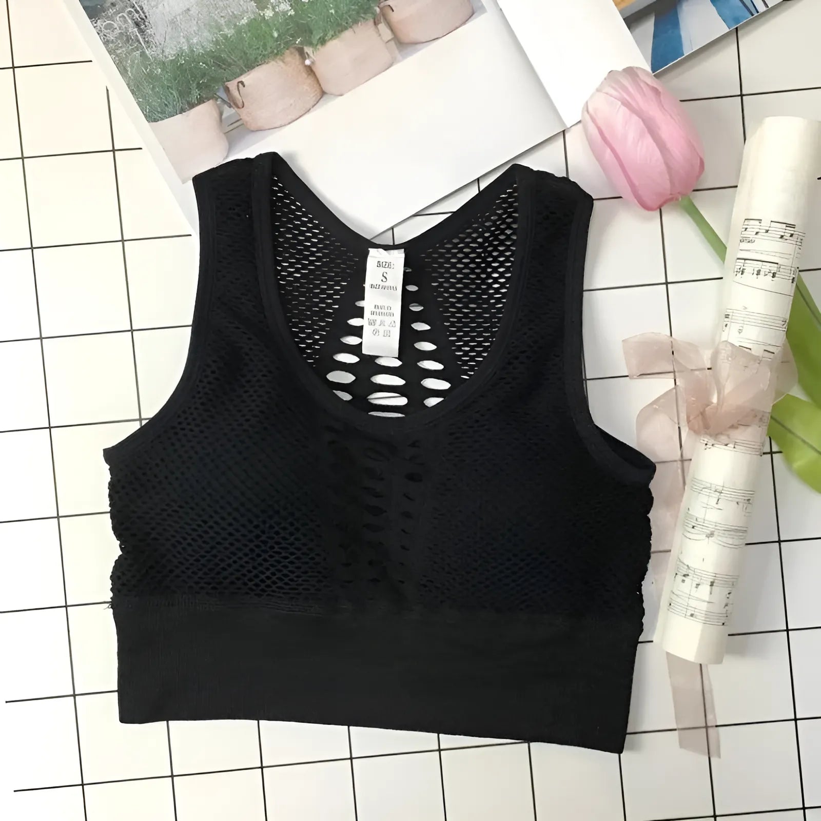 Black Breathable Sports Bra