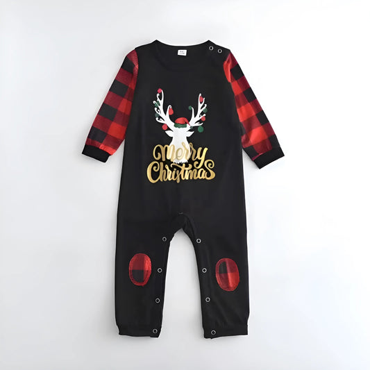 Black Children's Christmas Check Pyjamas